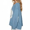 Women's Round Neck Long Sleeve Peace Sign Top - POL - 3 of 4