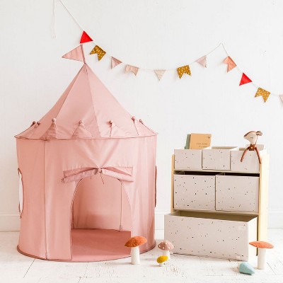 Misty Pink Recycled Fabric Kids Play Tent with Mesh Windows