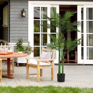 5FT Artificial Palm Tree, Fake Tropical Palm Tree in Pot, Faux Dypsis Lutescens Plant with Realistic Leaves for Office Garden Indoor Outdoor Decor - 1 of 4