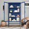 GlasFlength Decorative Storage Cabinets Modern Sideboard Cabinet with Doors and Shelves, for Living Room, Dining Room, Blue, 31.5"*12.6"*61" - 2 of 4