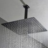 ChicFurnit Showerheads Metal Rainfall Shower Head Settings Diverter High Pressure Showerheads Angle Adjustable for Bathroom, Black, 16"*16"*3.6" - 2 of 4