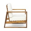 GDFStudio Silla Outdoor Acacia Wood Club Chairs with Cushions and Sled Leg (Set of 2) - 4 of 4