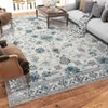 Luxury Floral Area Rug Ultra Soft Non Slip Stain Resistant Indoor Mat Machine Washable Low Pile Vintage Carpet - 3 of 4