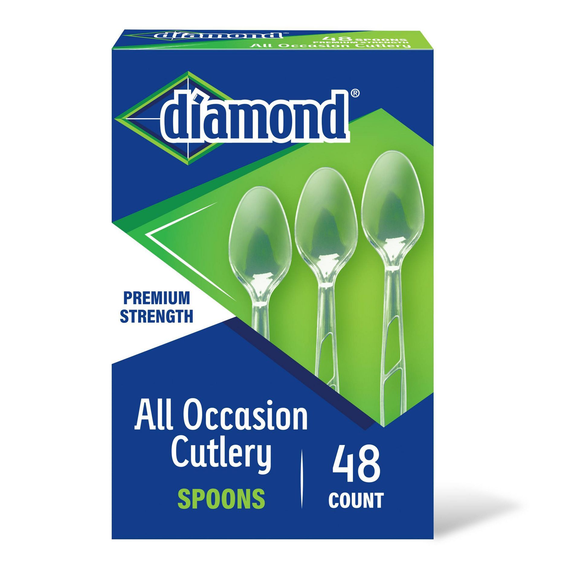 Diamond All Occasion Clear Disposable Spoons - 48ct