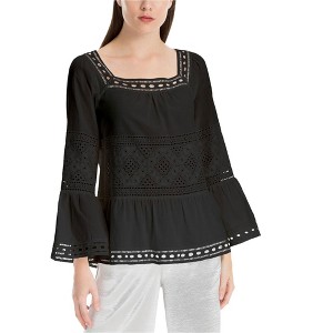 Max Studio London Womens Lace-Trim Peplum Blouse - 1 of 1