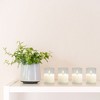 LumaBase Battery-Operated 3D-Wick Flame LED Candles in Clear Holders, Warm White - Set of 4 - 2 of 4