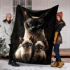 Siamese Cat Pattern Flannel Blanket, All Season Soft Polyester Throw for Indoor Outdoor Use, Ideal Gift for Pet Lovers, Christmas Gift. - 2 of 4