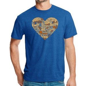 LA Pop Art Thanksgiving Heart - Men's Premium Blend Word Art T-Shirt - 1 of 4