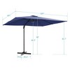 Sonkuki 10X8FT Outdoor Patio Cantilever Umbrella With Canopy, 360°Rotation Offset Umbrella - 3 of 4