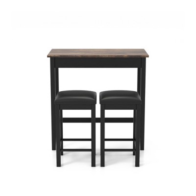 3pc Caton Counter Height Dining Set Black - miBasics