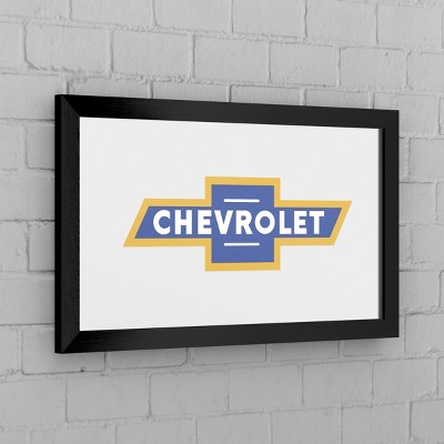 Chevrolet Super Service Black Framed Rectangular Wall Mirror