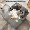 60" Oversized Chaise Lounge with Cup Holder, Fluffy Chaise Lounges Chair Indoor with USB & Type C Charging Port - 3 of 4