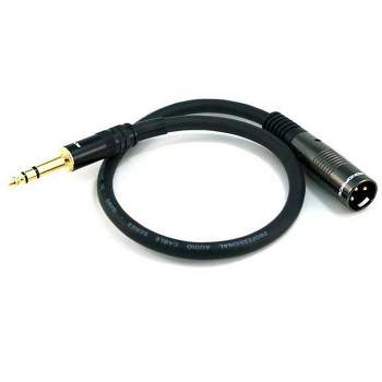 Monoprice XLR Male to 1/4in TRS Male Cable - 1.5 Feet | 16AWG, Gold Plated - Premier Series