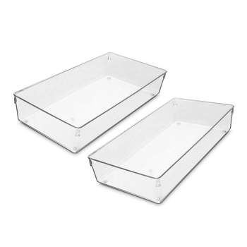 Sorbus Clear Drawer Organizer 2 Piece Set - high-quality durable - organize the office, kitchen, bathroom, and more - BPA-free