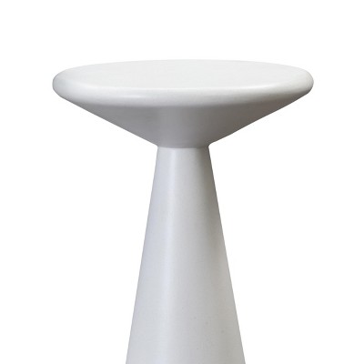 Gianna Round White Concrete Drum Accent Tables - Set of 2