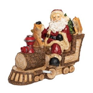 Transpac Resin 10.25 in. Multicolored Christmas Santa and Critters Train Decor - 1 of 2
