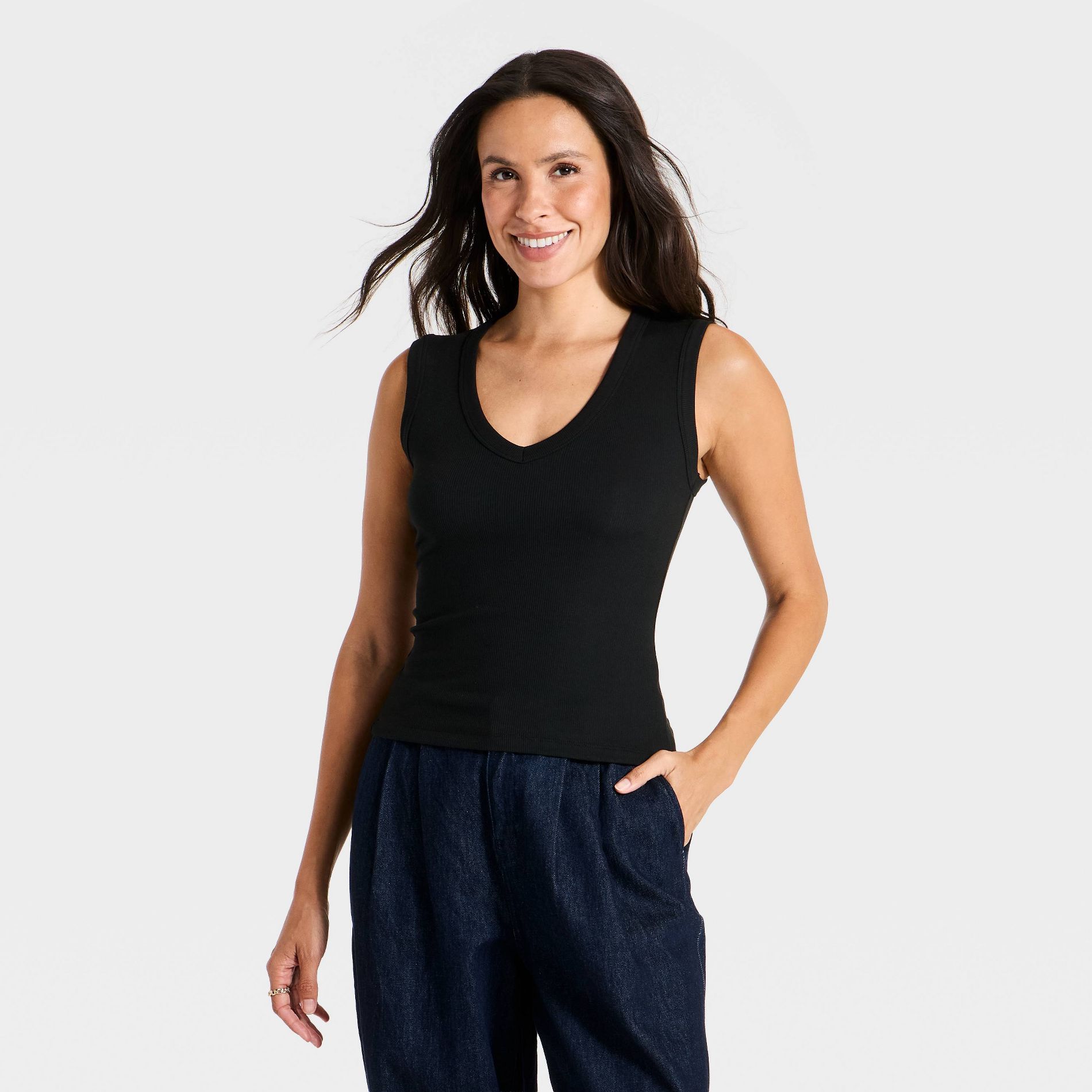 Women's Modern Ribbed Tank Top - A New Day™