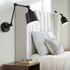 360 Lighting Mendes Industrial Modern Swing Arm Wall Lamps Set of 2 Black Hardwire Light Fixture Adjustable Metal Shade for Bedroom Bedside Reading - 2 of 4