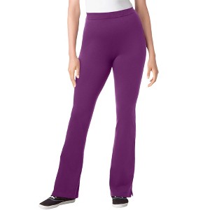 Woman Within Plus Size Tall Stretch Cotton Bootcut Pant - 1 of 4