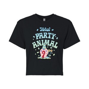 Women's - Spongebob Squarepants - Total Party Animal Cropped Graphic T-Shirt - 1 of 4