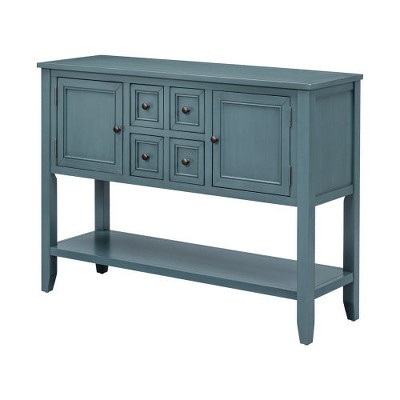 LunaLulinlk Storage Vintage Console Table with Four Small Drawers and Bottom Shelf for Living Rooms, Entrances and Kitchens