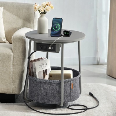 Side Table Side Table With Charging Station Drink Table Bedside Table Nightstand End Table Night Stand Round Side Table Small Side Table