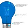 Luxrite A19 LED Blue Edison Light Bulb, 4.5W=60W Equivalent, Clear Glass Filament, UL Listed, Indoor Outdoor, Porch, E26 Standard Base 6 Pack - 4 of 4