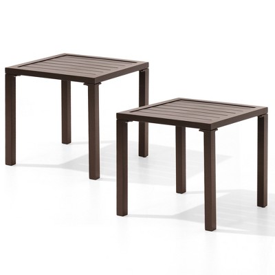 Pellebant Outdoor End Table Aluminum Square Patio Side Table