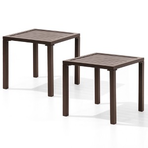Pellebant Outdoor End Table Aluminum Square Patio Side Table - 1 of 4