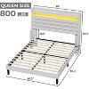 Bed Frame with 2-Tier Upholstered Headboard, Built-in Charging Station, Wood Slats, Underbed Storage, Noise-Free, No Box Spring - 2 of 4