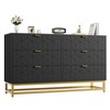 6-Drawer Dresser for Bedroom – 53.5” Wide Modern White Chest with Gold Metal Legs & Handles - 3 of 4