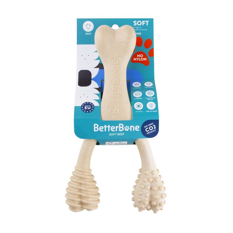 BetterBone Soft Large Beef Bone Dog Toy, 1 of 8