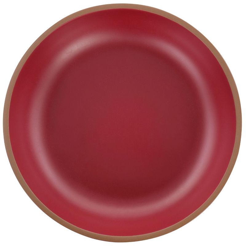 Gibson Home Rockabye 4 Piece Melamine Dinner Bowl Set in Dark Pink, 4 of 8