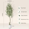 Faux Olive Tree, Olive Trees Artificial Indoor with White Planter, Artificial Silk Plants with Green Leaves and Big Fruits - 3 of 4