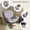 NicBex Swivel Accent Chair with Black Metal Base Frame, Office Chair for Small Spaces, Living Room, Bedroom - 3 of 4