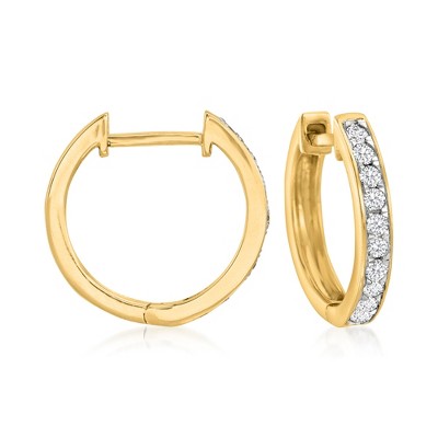 Ross-Simons 0.25 ct. t.w. Diamond Huggie Hoop Earrings in 14kt Yellow Gold