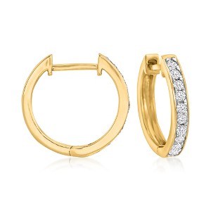 Ross-Simons 0.25 ct. t.w. Diamond Huggie Hoop Earrings in 14kt Yellow Gold - 1 of 4