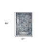 Ivory Blue And Gray Medallion Area Rug - 3 of 4