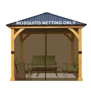 Aoodor 12 x 12 ft. Gazebo Replacement Mosquito Netting Screen 4-Panel Sidewalls with Double Zipper (Only Netting)