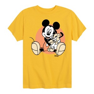 Boys' - Disney - Mickey Mouse Hugs His Puppy Short Sleeve Graphic T-Shirt - 1 of 4
