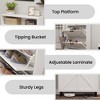 UNISOAR Farmhouse Shoe Storage Cabinet with Barn Door Design, Shoe Organizer with 2 Flip Drawers - 4 of 4