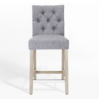 WestinTrends 24" Linen Fabric Tufted Counter Stool