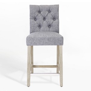 WestinTrends 24" Linen Fabric Tufted Counter Stool - 1 of 4