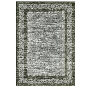 Washable Area Rugs Modern Bordered Low Pile Rugs for Living Room Contemporary Geometric Foldable Stain Resistant Carpet Neutral Rugs for Bedroom - 1 of 4