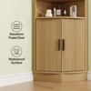 Corner Storage Cabinet with Fluted Door and Open Shelf, Space Saver - 4 of 4