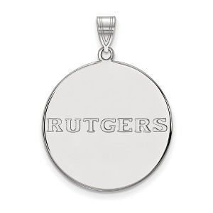 Black Bow Jewelry 10k White Gold Rutgers Scarlet Knights NCAA Extra Large Pendant - 1 of 2