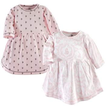 Yoga Sprout Baby and Toddler Girl Cotton Long-Sleeve Dresses 2pk, Lace Garden