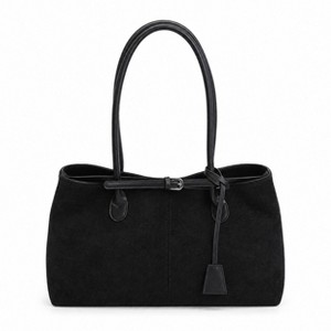 Alilang Large Suede Look Tote Bag with Double Handles Magnetic