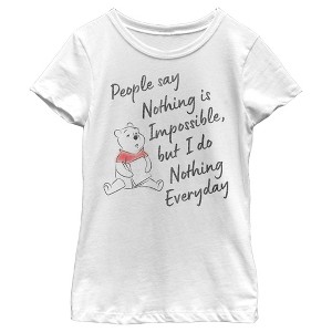 Girl's Winnie the Pooh I Do Nothing Everyday T-Shirt - 1 of 4