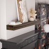 Set of 2 Dark Chocolate Wall Mounted Wood Floating Fireplace Shelves,  Farmhouse Shelf for Home Decor - 2 of 4